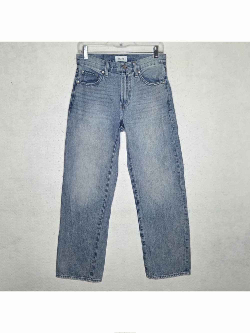 Pistola Lexi Mid Rise Bowed Straight Jean Cotton Bowie Blue Size 26 (28×28)*
